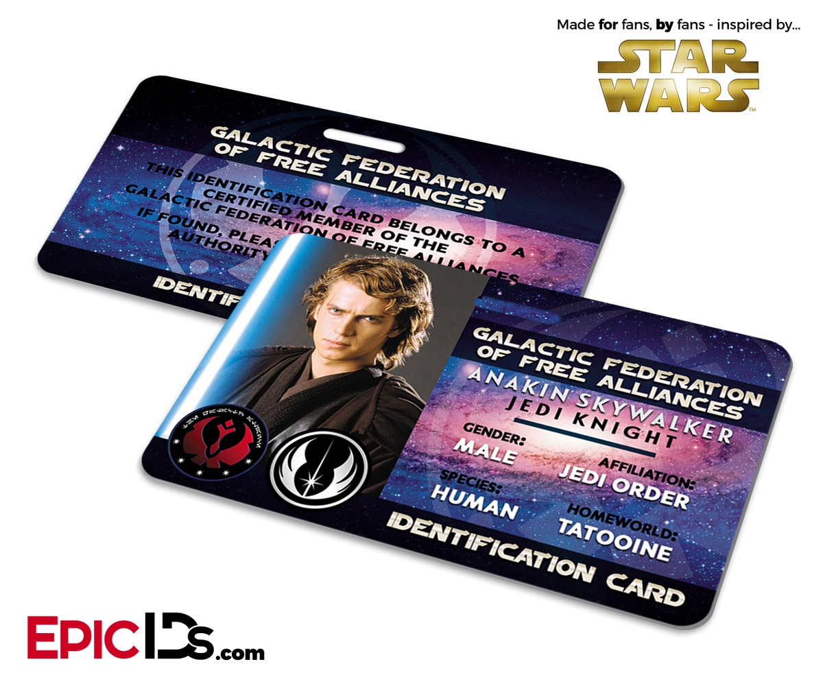 Star Wars Inspired - Galactic Alliance - Anakin Skywalker Identification Card - Epic IDs