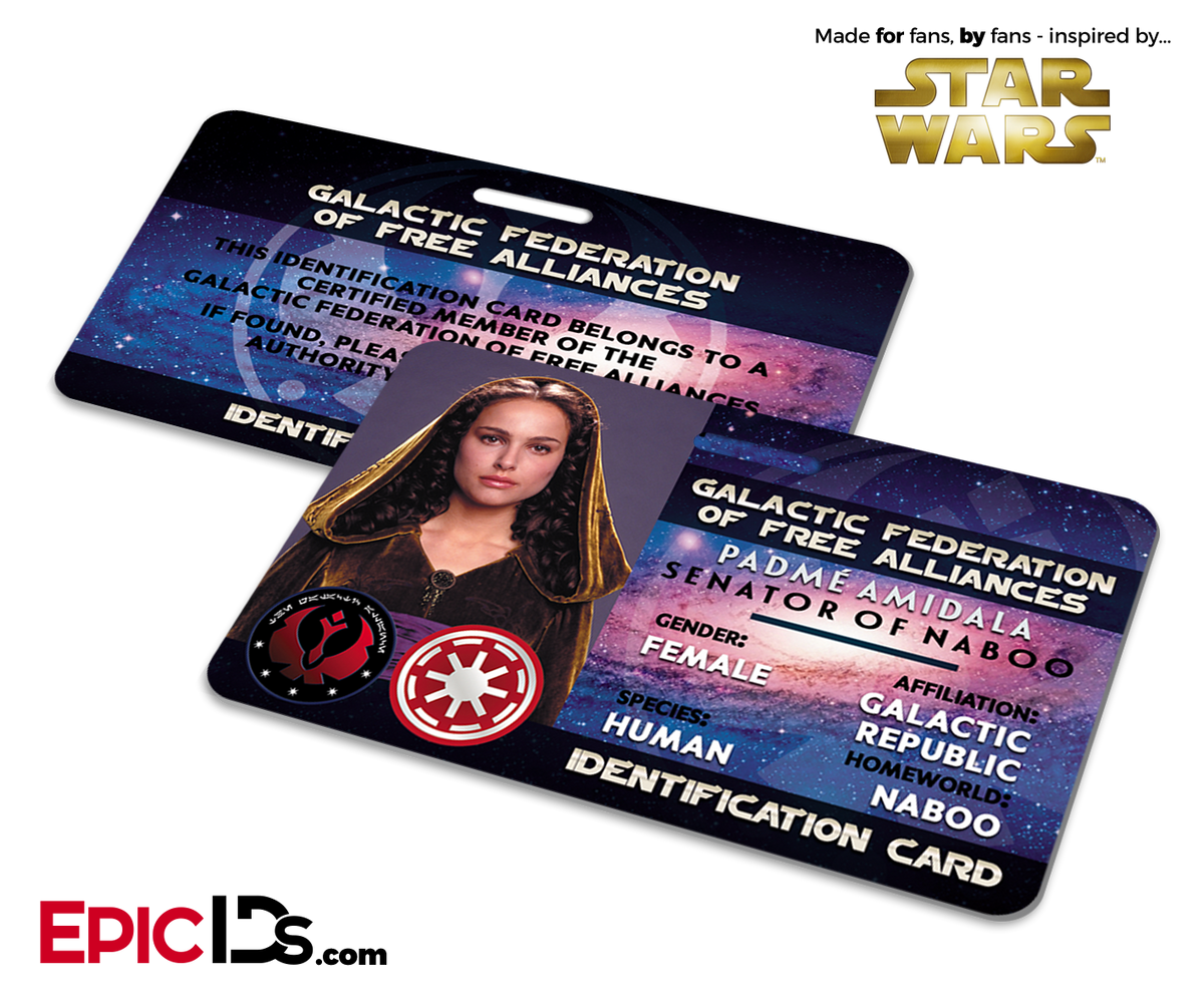 Star Wars Inspired - Galactic Alliance - Padme Amidala Identification Card - Epic IDs