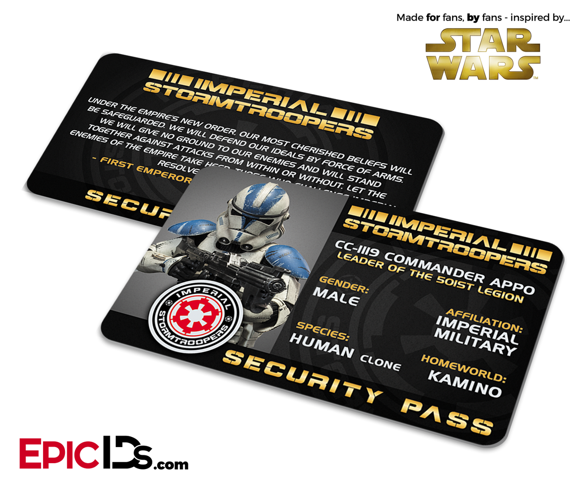 Star Wars Inspired - Imperial Stormtroopers (Clone) Security Pass - Epic IDs