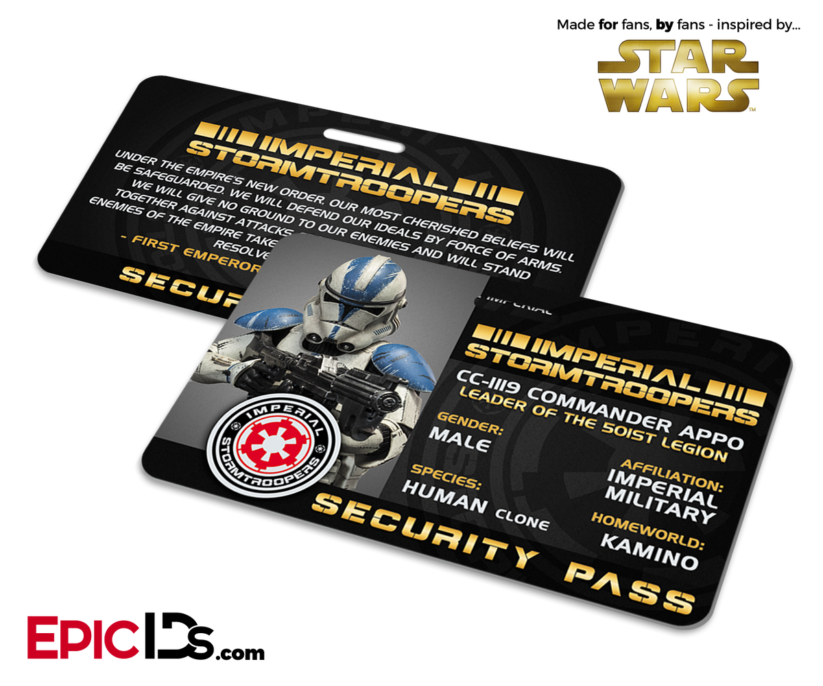 Star Wars Inspired - Imperial Stormtroopers (Clone) Security Pass - Epic IDs