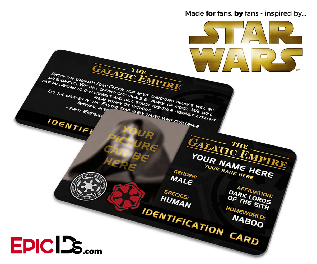 Star Wars Inspired - The Galactic Empire ID Card [Photo Personalized] - Epic IDs