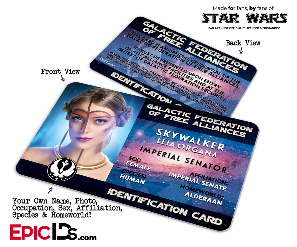 Star Wars Inspired Galactic Alliance Identification Card [Photo Personalized] - Epic IDs