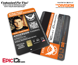 Strategic Homeland Division (SHD) 'The Division' Agent ID Badge [Photo Personalized] - Epic IDs