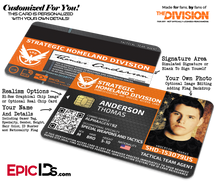 Strategic Homeland Division (SHD) 'The Division' Agent ID Card — Photo Personalized