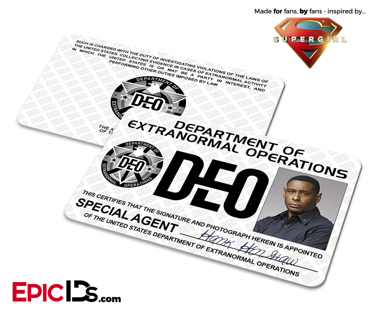 Supergirl TV Series Inspired Department of Extranormal Operations (DEO) Badge - Hank Henshaw - Epic IDs