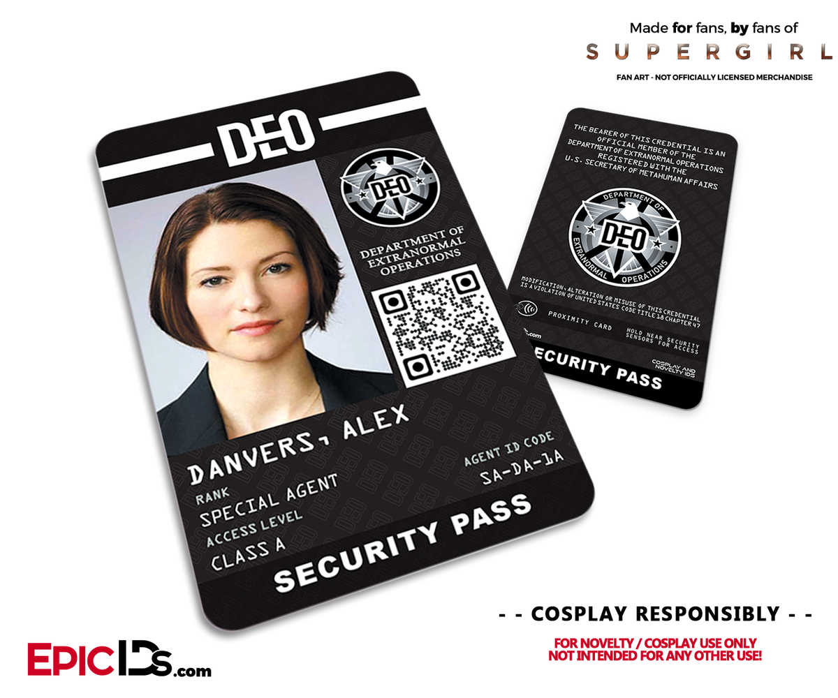 Supergirl TV Series Inspired Department of Extranormal Operations (DEO) Security ID - Alex Danvers - Epic IDs