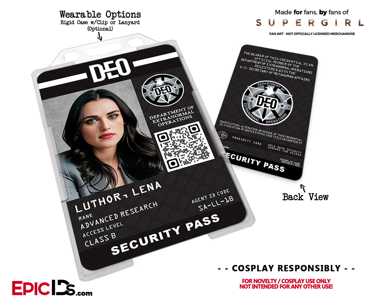 Supergirl TV Series Inspired Department of Extranormal Operations (DEO) Security ID - Lena Luthor - Epic IDs
