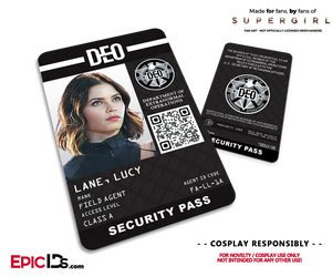 Supergirl TV Series Inspired Department of Extranormal Operations (DEO) Security ID - Lucy Lane - Epic IDs