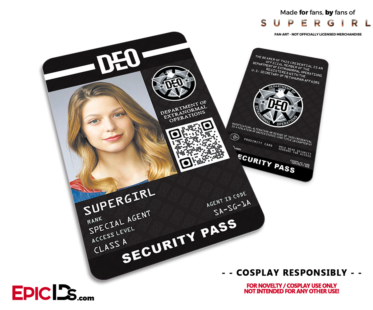 Supergirl TV Series Inspired Department of Extranormal Operations (DEO) Security ID - Supergirl - Epic IDs