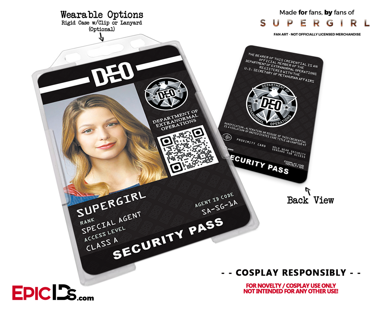 Supergirl TV Series Inspired Department of Extranormal Operations (DEO) Security ID - Supergirl - Epic IDs