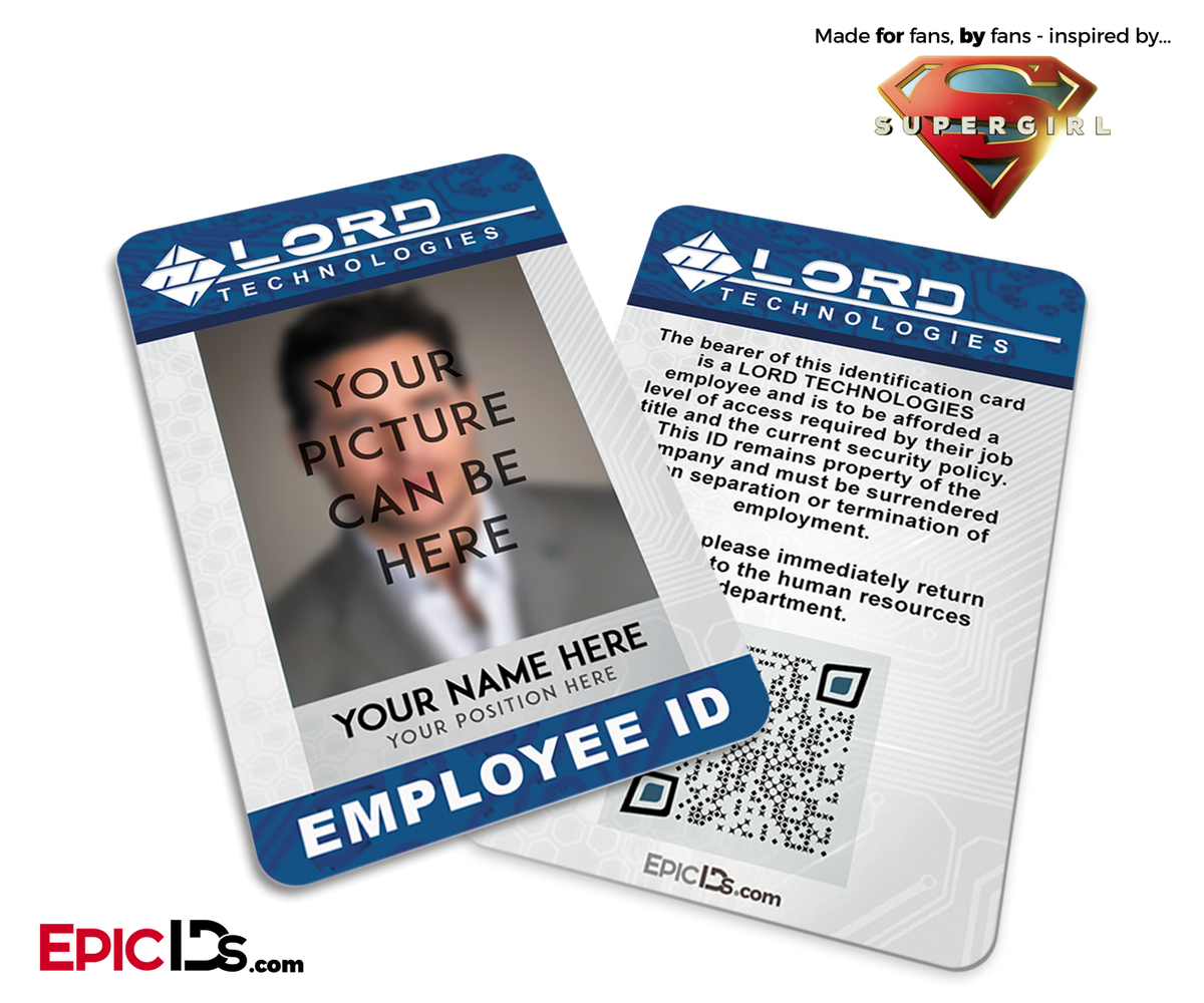 Supergirl TV Series Inspired LORD Technologies Employee ID [Photo Personalized] - Epic IDs