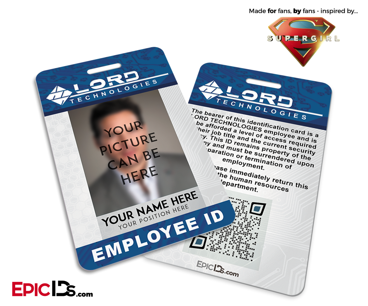 Supergirl TV Series Inspired LORD Technologies Employee ID [Photo Personalized] - Epic IDs