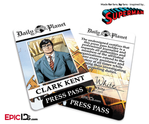 Superman Classic Comic Daily Planet Press Pass Cosplay ID Badge - Clark Kent - Epic IDs