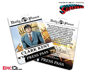 Superman Classic Comic Daily Planet Press Pass Cosplay ID Badge - Clark Kent - Epic IDs
