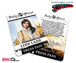 Superman Classic Comic Daily Planet Press Pass Cosplay ID Badge - Lois Lane - Epic IDs