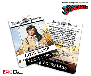 Superman Classic Comic Daily Planet Press Pass Cosplay ID Badge - Lois Lane - Epic IDs