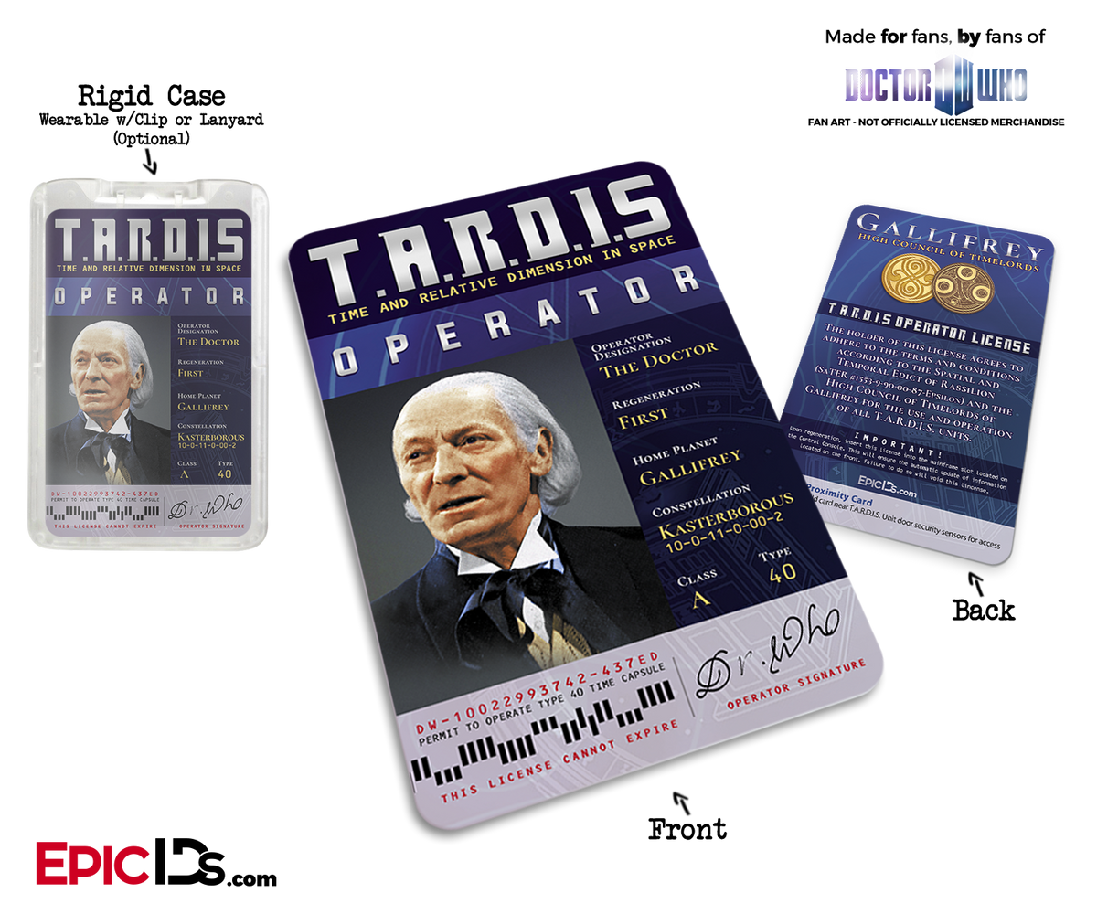 TARDIS &#39;Doctor Who&#39; Operator License - (01) The First Doctor - Epic IDs