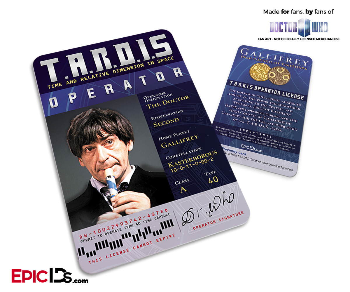 TARDIS &#39;Doctor Who&#39; Operator License - (02) The Second Doctor - Epic IDs