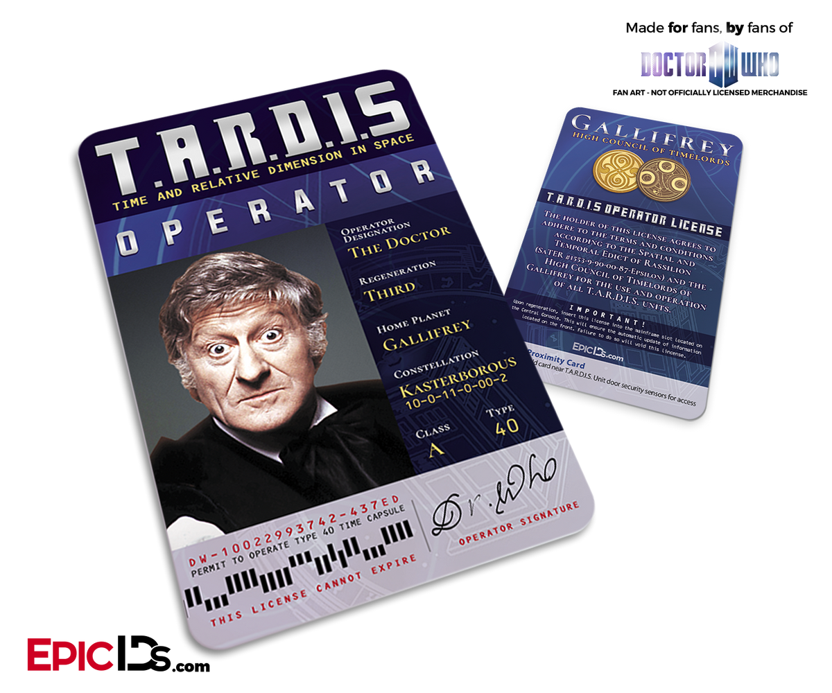 TARDIS &#39;Doctor Who&#39; Operator License - (03) The Third Doctor - Epic IDs