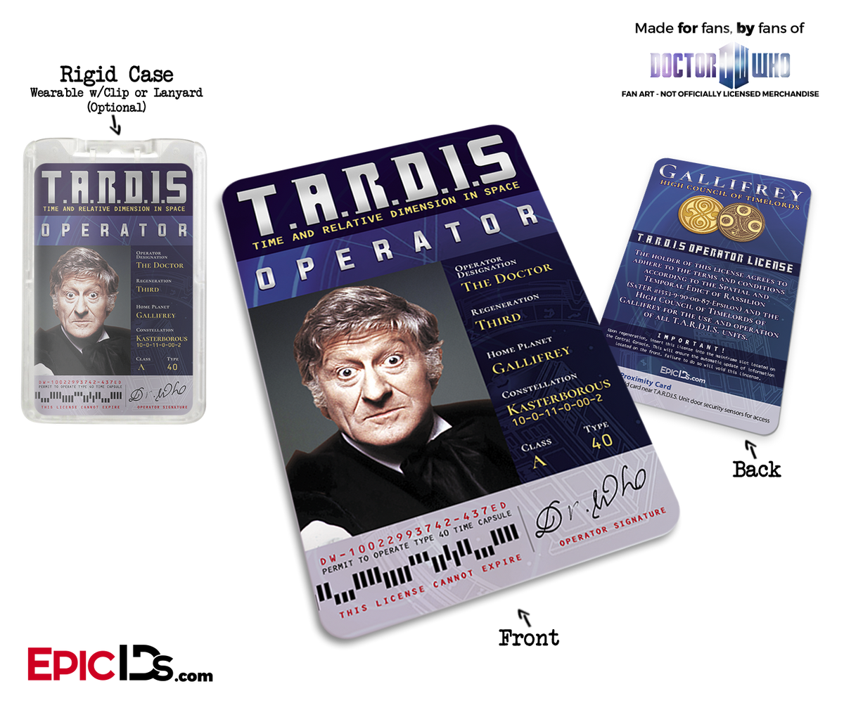 TARDIS &#39;Doctor Who&#39; Operator License - (03) The Third Doctor - Epic IDs