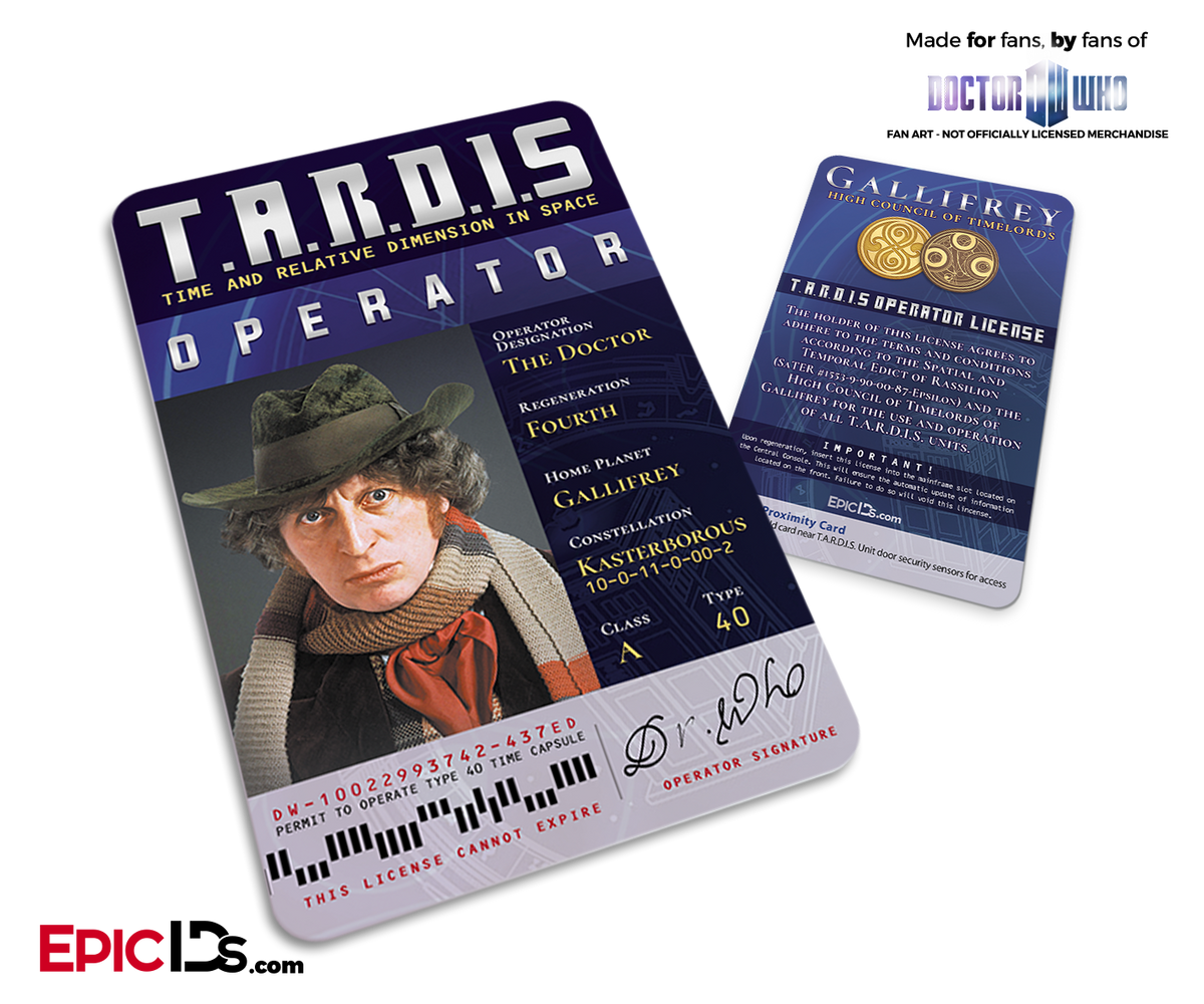 TARDIS 'Doctor Who' Operator License - (04) The Forth Doctor - Epic IDs
