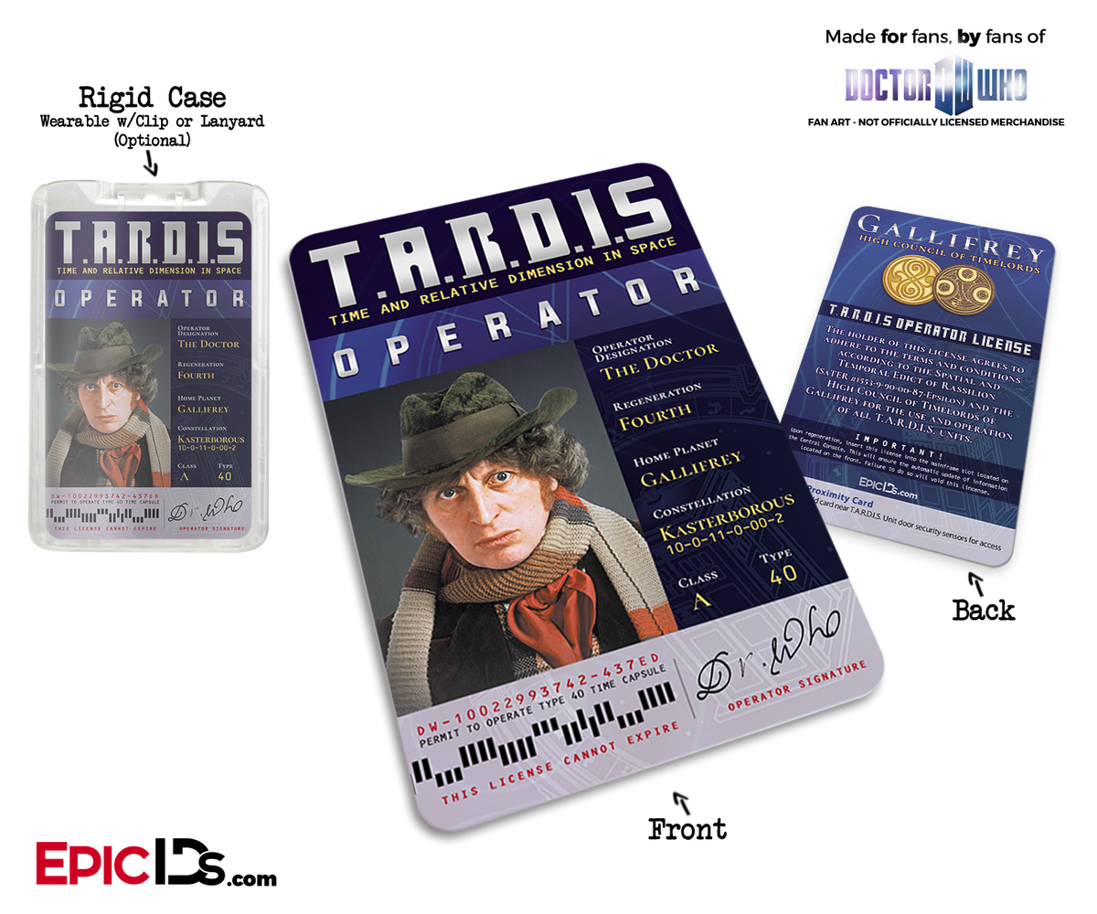 TARDIS 'Doctor Who' Operator License - (04) The Forth Doctor - Epic IDs