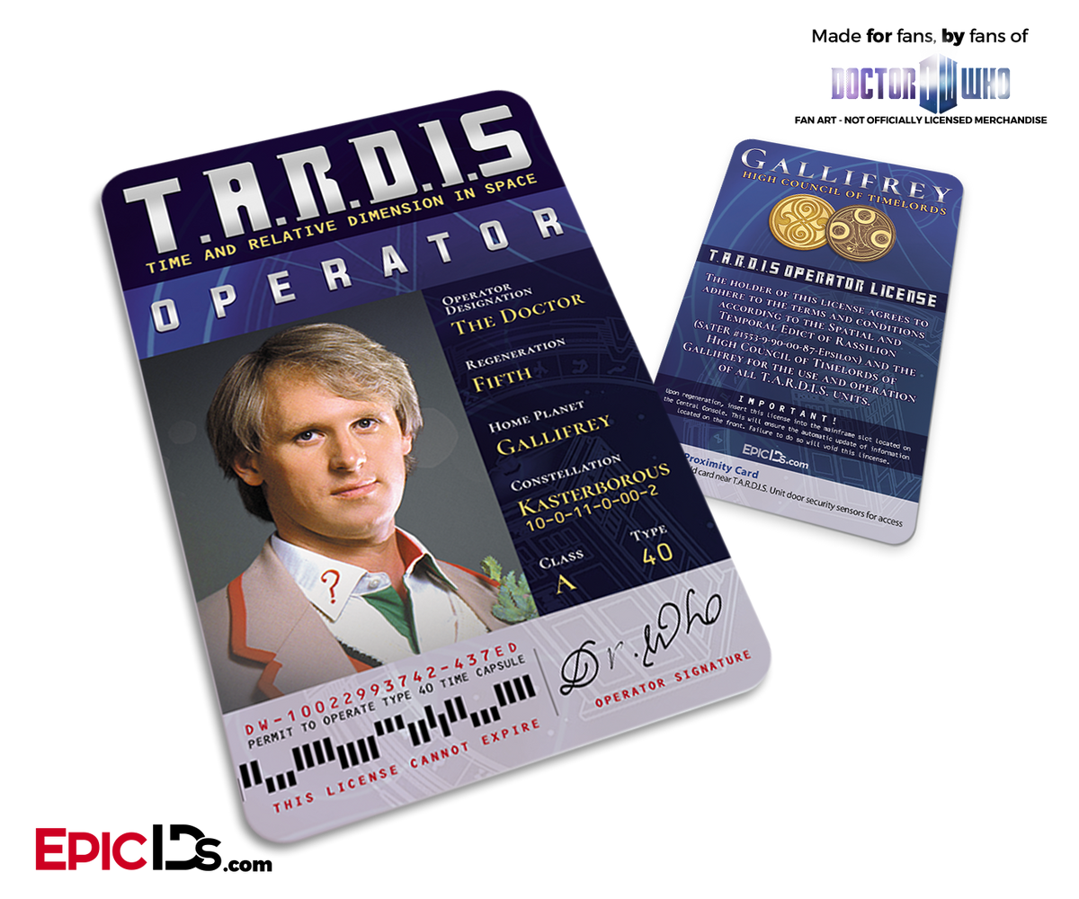 TARDIS &#39;Doctor Who&#39; Operator License - (05) The Fifth Doctor - Epic IDs