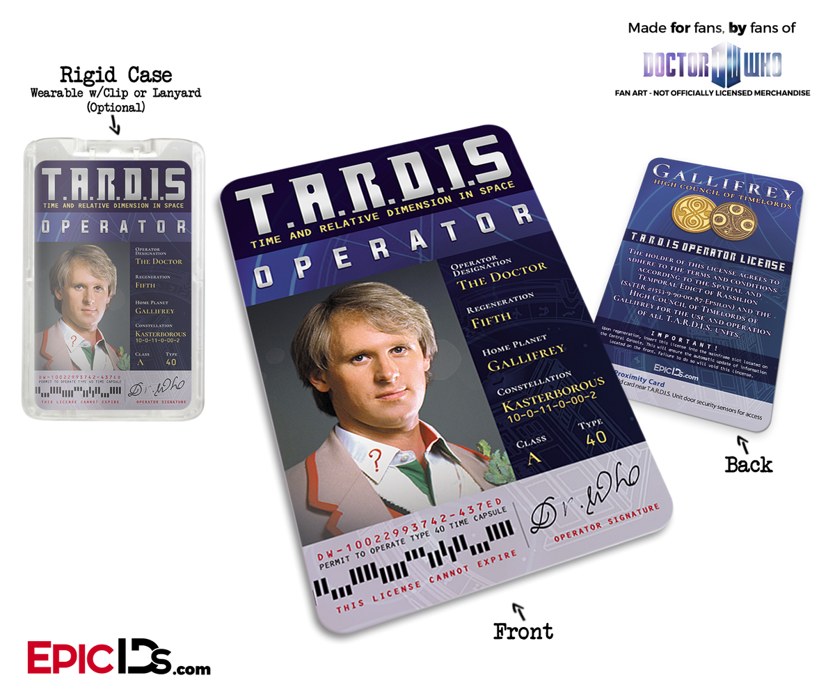 TARDIS &#39;Doctor Who&#39; Operator License - (05) The Fifth Doctor - Epic IDs