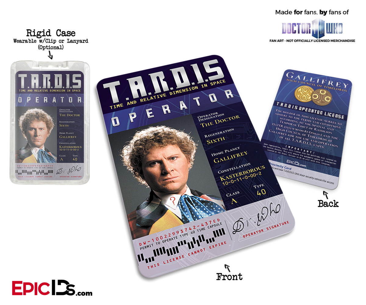 TARDIS &#39;Doctor Who&#39; Operator License - (06) The Sixth Doctor - Epic IDs