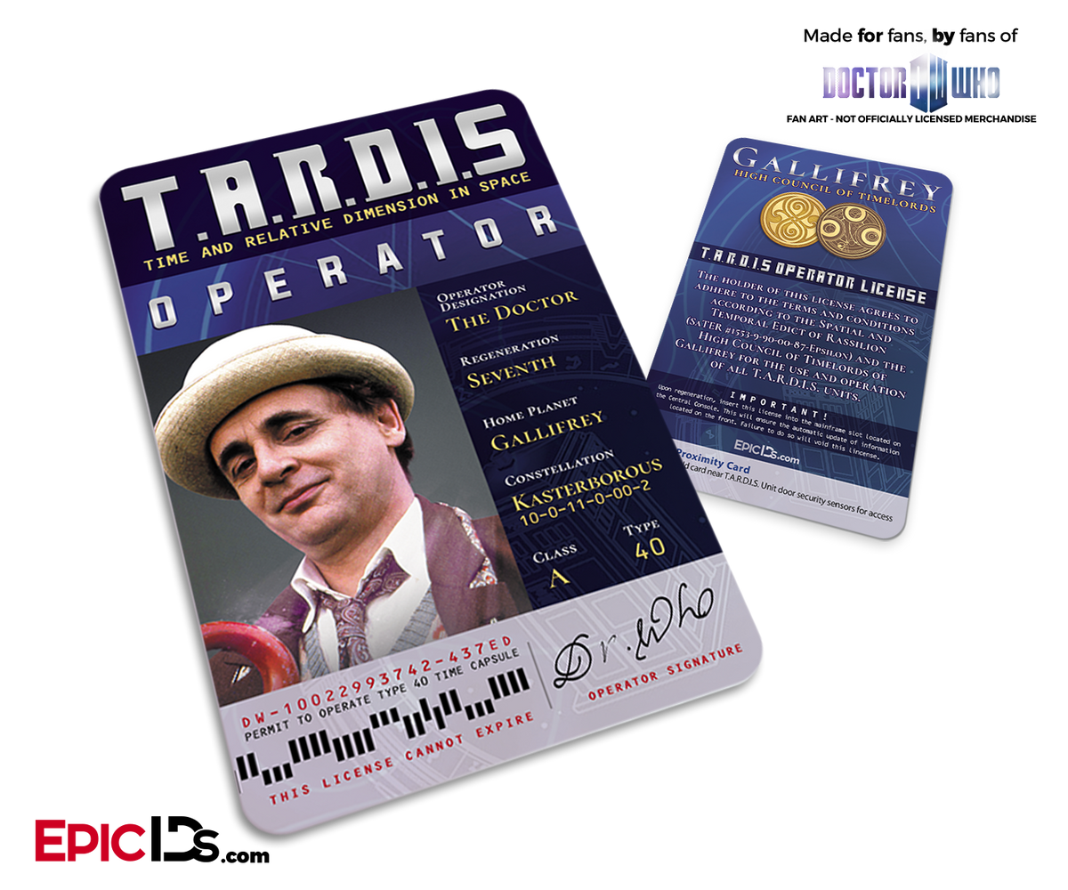 TARDIS &#39;Doctor Who&#39; Operator License - (07) The Seventh Doctor - Epic IDs