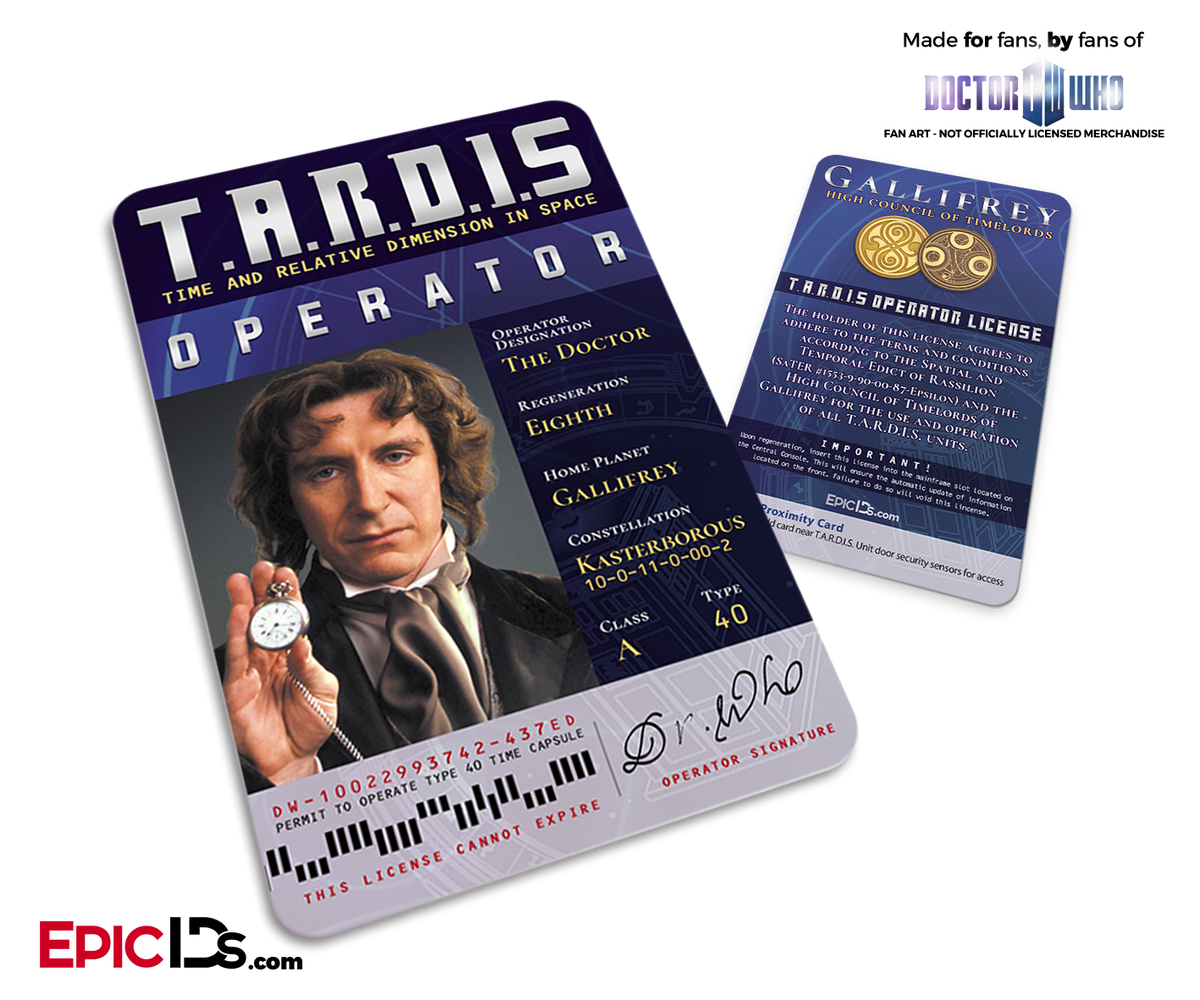 TARDIS &#39;Doctor Who&#39; Operator License - (08) The Eighth Doctor - Epic IDs
