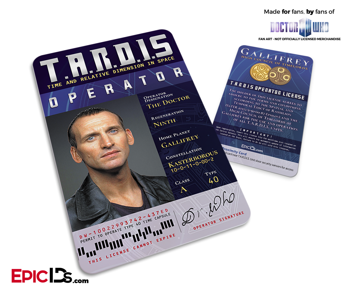 TARDIS &#39;Doctor Who&#39; Operator License - (09) The Ninth Doctor - Epic IDs