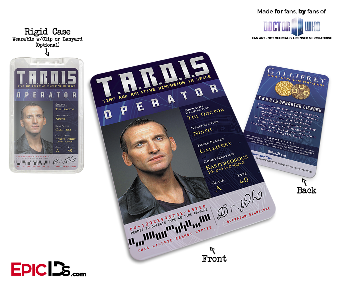 TARDIS &#39;Doctor Who&#39; Operator License - (09) The Ninth Doctor - Epic IDs