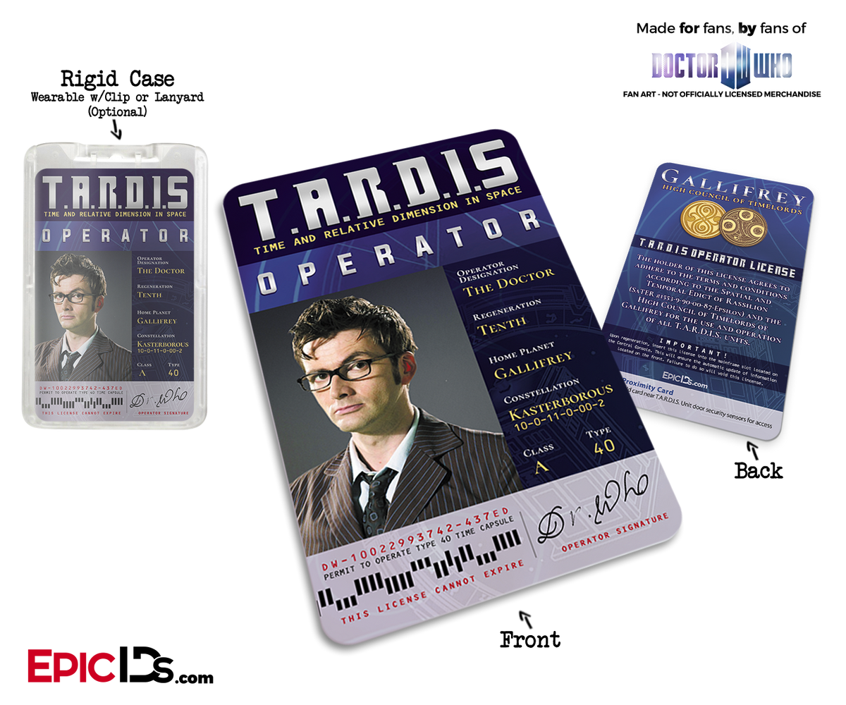 TARDIS &#39;Doctor Who&#39; Operator License - (10) The Tenth Doctor - Epic IDs