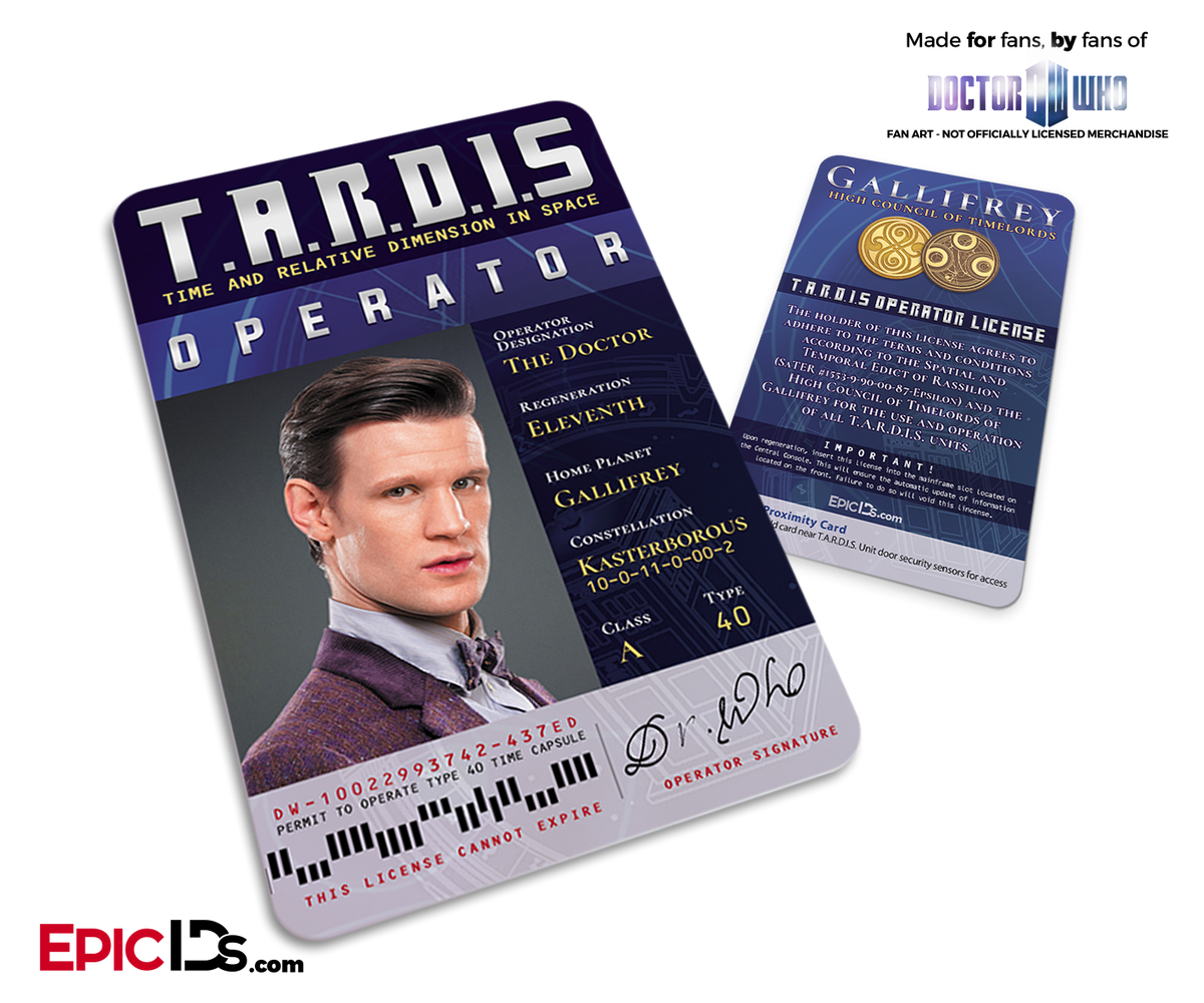 TARDIS &#39;Doctor Who&#39; Operator License - (11) The Eleventh Doctor - Epic IDs