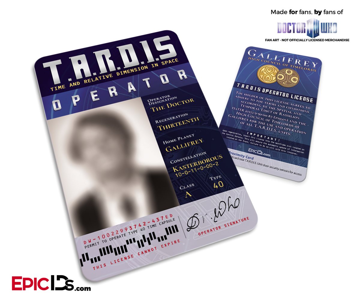 TARDIS 'Doctor Who' Operator License - (13) The Thirteenth Doctor [COMING SOON] - Epic IDs