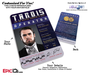 TARDIS 'Doctor Who' Operator License — Photo Personalized