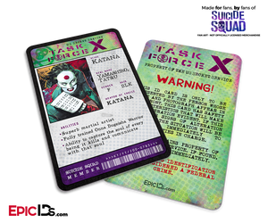 Task Force X 'Suicide Squad' Classic Comic ID Card - Katana / Tatsu Yamashiro