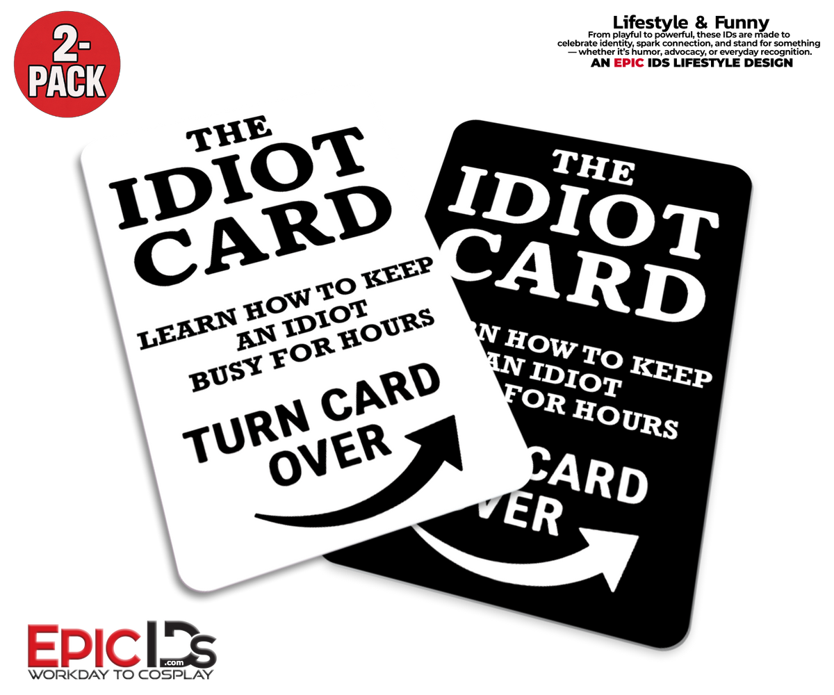The Idiot Card – Hilariously Confusing Gag Card – Double-Sided Design (2-Pack)