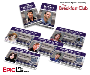 The Breakfast Club Inspired Shermer High School ID Collection (Set of 7)