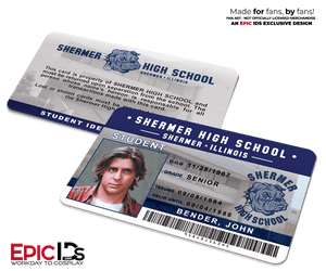 The Breakfast Club Inspired Shermer High School Student ID — John Bender (Clean)