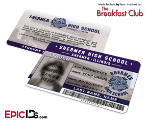 The Breakfast Club Inspired Shermer High School Student ID — Photo Personalized