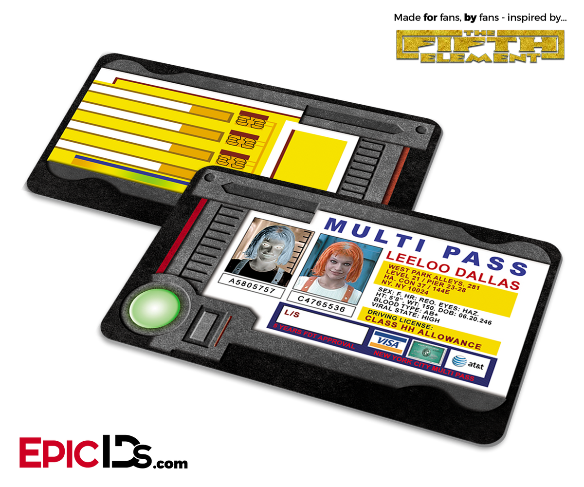 The Fifth Element Inspired Leeloo Dallas Multi Pass w/Electronic Holder Effect - Epic IDs