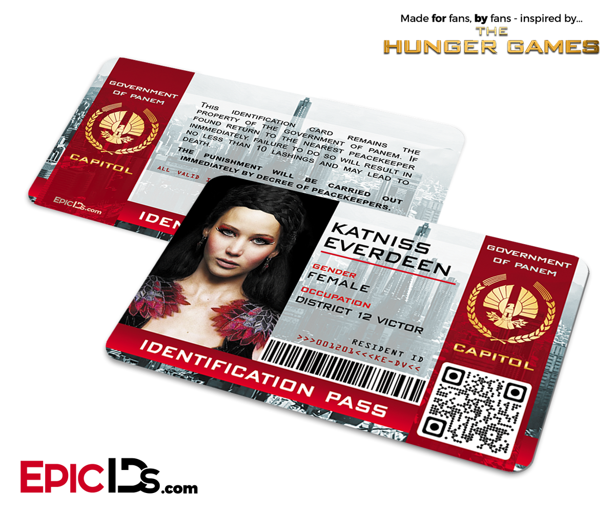 The Hunger Games Inspired Capitol Identification Card - Katniss Everdeen - Epic IDs
