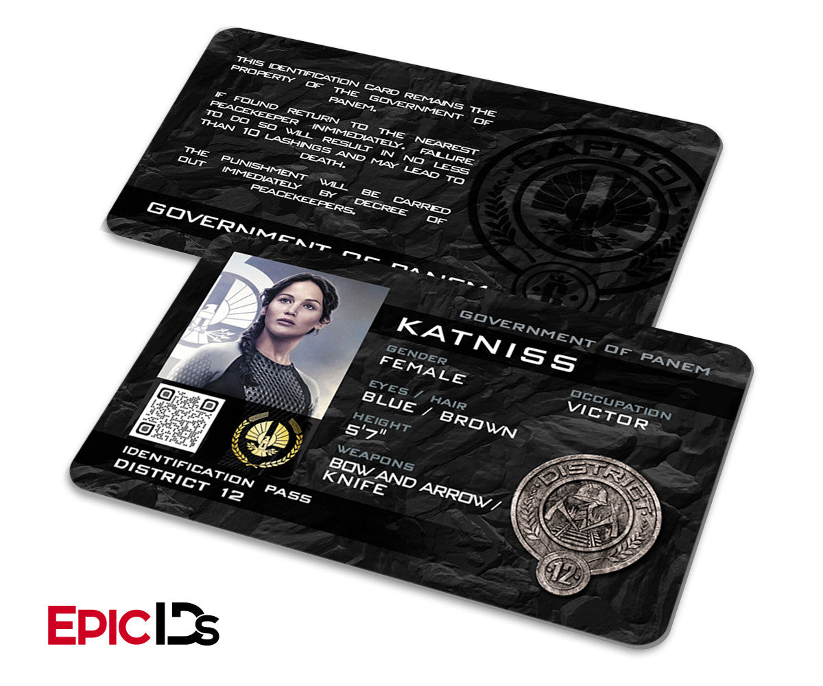 The Hunger Games Inspired Panem District 12 &quot;Katniss&quot; Identification Card - Epic IDs