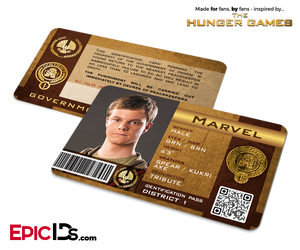 The Hunger Games Inspired Panem District 1 Identification Card - Marvel