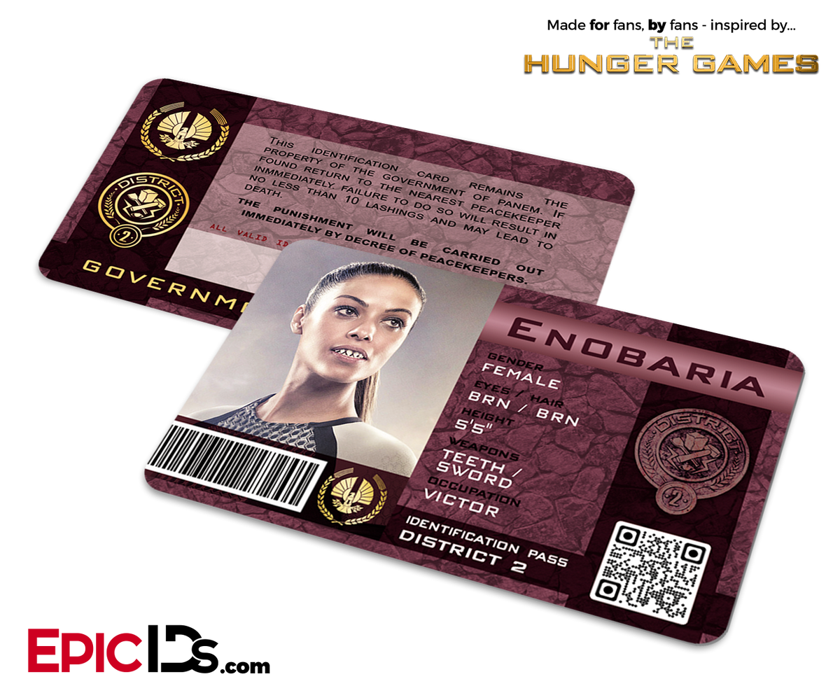 The Hunger Games Inspired Panem District 2 Identification Card - Enobaria - Epic IDs
