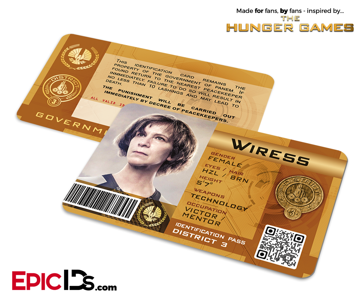The Hunger Games Inspired Panem District 3 Identification Card - Wiress - Epic IDs