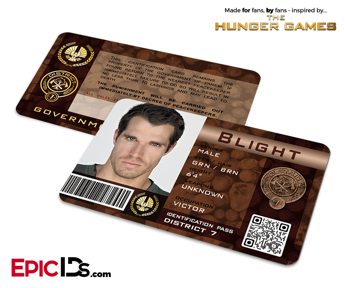 The Hunger Games Inspired Panem District 7 Identification Card - Blight - Epic IDs