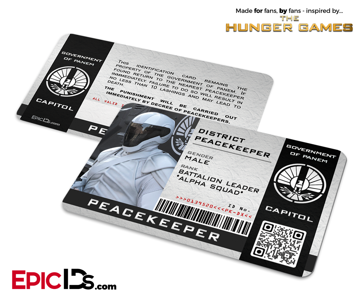 The Hunger Games Inspired Peacekeeper Security ID - Epic IDs
